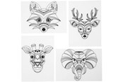 Arts & Crafts - Tilbehør - Creativ Company - Shrink Film Sheets with Wild Animal Motifs 4 pcs. - 79067