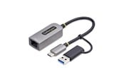 Nettverksadapter - StarTech.com USB-C to Ethernet Adapter w/USB-A Adapter Realtek RTL8153B - network adapter - USB-C 3.2 Gen 1 - Gigabit Ethernet - C21GA-USB-ETHERNET