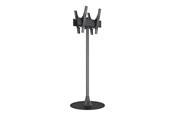 Veggmontering, AV-braketter & AV-møbler - Multibrackets M stand - for 2 flat panels - single pole floorbase round B2B - black - Max 100 kg - recommended for 65" - 7350022738232