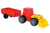 Utendørsleker - Plasto  Tractor with frontloader & trailer (33 cm) - 1922000