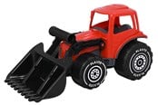 Utendørsleker - Plasto Tractor with frontloader. Red. 32 cm - 1674000REB