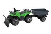 Utendørsleker - Plasto Quadbike with trailer green 52 cm - 1601000GRB