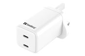Mobil - Adaptere og ladere - Sandberg AC Charger Dual USB-C PD65W UK - 441-62
