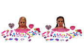 Dukker & Tilbehør - Happy Friend Make Up & Hairstyling Head B/O 2ass. - 504401