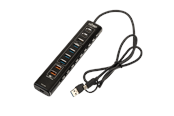 USB-hub - Nitro Concepts UH1 10-Port HYBRID USB HUB USB-hub - 10 porter - Svart - NC-SR-AC-006