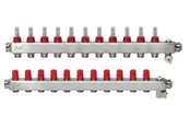 Gulvvarme - Danfoss floor heating manifold 11+11 SSM with flowmeter - 088U0761