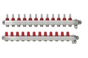 Gulvvarme - Danfoss floor heating manifold 12+12 SSM with flowmeter - 088U0762
