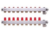 Gulvvarme - Danfoss floor heating manifold 9+9 SSM - 088U0809