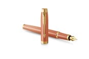 Skrive- & Tegneverktøy - Parker IM Writing Rituals Fountain Pen Uplifting Orange Finish with Gradient & Gold Trims Fine Nib Blue Ink Gift Box - 2203900
