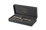 Skrive- & Tegneverktøy - Parker Sonnet Ballpoint Pen | Grey Lacquer with Gold Trims | Medium Point | Black Ink Refill | Gift Box - 2213679