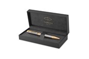 Skrive- & Tegneverktøy - Parker Ingenuity Ballpoint Pen | Grey Lacquer with Gold Trims | Medium Point | Black Ink Refill | Gift Box - 2213728