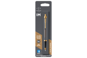 Skrive- & Tegneverktøy - Parker IM Ballpoint Pen | Grey Lacquer with Gold Trims | Medium Point | Blue Ink Refill - 2213779