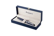Skrive- & Tegneverktøy - Waterman Expert Fountain Pen Blue Lacquer with Palladium trim  Stainless steel Medium Nib Blue Ink Gift Box - 2214207