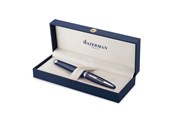 Skrive- & Tegneverktøy - Waterman Carene Fountain Pen Blue Lacquer with palladium trim 18K Gold Medium Nib Blue Ink Gift Box - 2214210