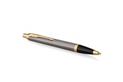 Skrive- & Tegneverktøy - Parker IM Ballpoint Pen | Grey Lacquer with Gold Trims | Medium Point | Blue Ink Refill | Gift Box - 2214613
