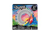 Skrive- & Tegneverktøy - Sharpie Permanent Markers Pen Gift Set | Fine Point & Ultra Fine Point Colouring Pens | Assorted Colours | Includes 2 Colouring Pages | 27 Marker Pens - 2205231