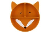 Babyleker - Trixie Baby Silicone Plate with Compartments and Suction Cup - Mr. Fox - 96-445