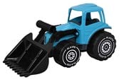 Utendørsleker - Plasto  Tractor with frontloader. Turquoise. 32 cm - 1674000TUB