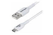 USB - StarTech.com 2m (6.6ft) White USB-A to USB-C Charging Cable/Cord M/M - USB-C cable - USB to 24 pin USB-C - 2 m - USB2AC2MNCWHE