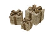 Dekorasjon - NORDIC WINTER Christmas gifts w/lights - set of 3 pcs - nature - 780-053