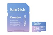 Minnekort - SANDISK Creator MicroSD/SD - 190MB/s - 256GB - SDSQXAV-256G-GN6MS