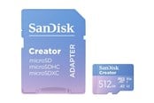 Minnekort - SANDISK Creator MicroSD/SD - 190MB/s - 512GB - SDSQXAV-512G-GN6MS