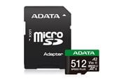 Minnekort - A-Data Speed Plus MicroSD/SD - 180MB/s - 512GB - UD512GUI3V30A2SP-RA1
