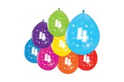 Leketøy - Globos Balloons 2-sided Printed Number 4 8pcs. - 512004