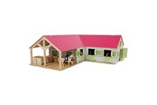 Treleker - Kids Globe - Horse Corner Stable with 3 Boxes and Storage Pink 1:24 - 610210