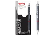 Skrive- & Tegneverktøy - Rotring Tikky Retro Mechanical Pencils | 2B 0.5 mm | Grey Barrels | with Comfort Rippled Grip | 12 Count - 2202567