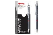 Skrive- & Tegneverktøy - Rotring Tikky Retro Mechanical Pencils | 2B 0.7 mm | Grey Barrels | with Comfort Rippled Grip | 12 Count - 2202570