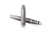 Skrive- & Tegneverktøy - Parker IM Writing Rituals Fountain Pen | Grey Finish with Gradient | Chrome Trims | Medium Nib | Blue Ink | Gift Box - 2203895