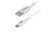 USB - StarTech.com 3ft (1m) White USB-A to USB-C Charging Cable/Cord M/M - USB-C cable - USB to 24 pin USB-C - 1 m - USB2AC1MNCWHE