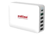 Mobil - Adaptere og ladere - Roline power adapter - 24 pin USB-C 5 x 4 pin USB Type A - 60 Watt - 19.11.1055