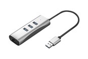 Nettverksadapter - Roline VALUE - network adapter - USB-C 3.1 - USB 3.0 x 3 + Gigabit Ethernet x 1 + USB 3.1 x 1 - 12.99.1116