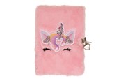 Blokker & Notisbøker - Euromic UNICORN GEMS Diary w/lock PLUSH cover w/topcard - 092304407