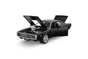 Fjernstyrt - RASTAR DIE CAST 1:36 1970 DODGE CHARGER R/T WITH ENGINE VERSION BLACK - 64430