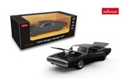 Fjernstyrt - RASTAR DIE CAST 1:36 1970 DODGE CHARGER R/T WITH ENGINE VERSION BLACK - 64430