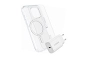 Mobil - Deksel og etui - OtterBox KIT Apple iPhone 16 (Symmetry Clear MagSafe / Premium Glass / EU USB-C Wall Charger 30W - white) - 78-81429