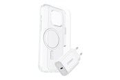 Mobil - Deksel og etui - OtterBox KIT Apple iPhone 16 Pro Max (Symmetry Clear MagSafe / Premium Glass / EU USB-C Wall Charger 30W - white) - 78-81435