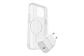 Mobil - Deksel og etui - OtterBox KIT Apple iPhone 16 Pro (Symmetry Clear MagSafe / Premium Glass / EU USB-C Wall Charger 30W - white) - 78-81432
