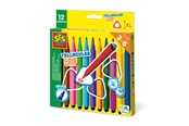 Kreative leker - SES Creative Triangular Grip Colouring Pens 12 pcs - 14696
