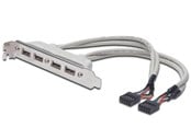 USB - DIGITUS 4-Port USB Slot Bracket Cable - AK-300304-002-E
