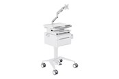 Veggmontering, AV-braketter & AV-møbler - Multibrackets M Basic cart - for LCD display / keyboard / mouse / notebook - with drawer gas lift arm - white silver - Max 7.5 kg - recommended for - 7350105219610