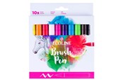 Kreative leker - Bruynzeel Ecoline Brush Pen Set Clear 10 Colors - 11509813