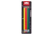 Kreative leker - Bruynzeel Graphite Pencil Set Neon 5 Hb Pencils with Eraser - 60211105