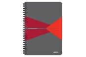 Blokker & Notisbøker - Leitz Office Notebook A5 squared wirebound with cardboard cover red - 44581025