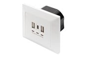 Diverse kabel - DIGITUS DA-70618 - USB-outlet - 2 USB sockets 1 USB-C socket - RAL 9003 signal white - DA-70618