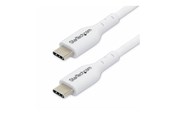 USB - StarTech.com 3.3ft (1m) USB-C Charging Cable Charge & Sync 60W (3A) PD USB 2.0 Laptop Charger Cable - White USB C Charging Cord - USB-C cable - 24 pin USB-C to 24 pin USB-C - 1 m - USB2CC1MNCWHE