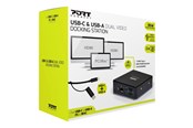 Dokkingstasjon - PORT Designs PORT connect USB-C & USB-A Dual Video Docking Station 2 X 2K - 901908-UK